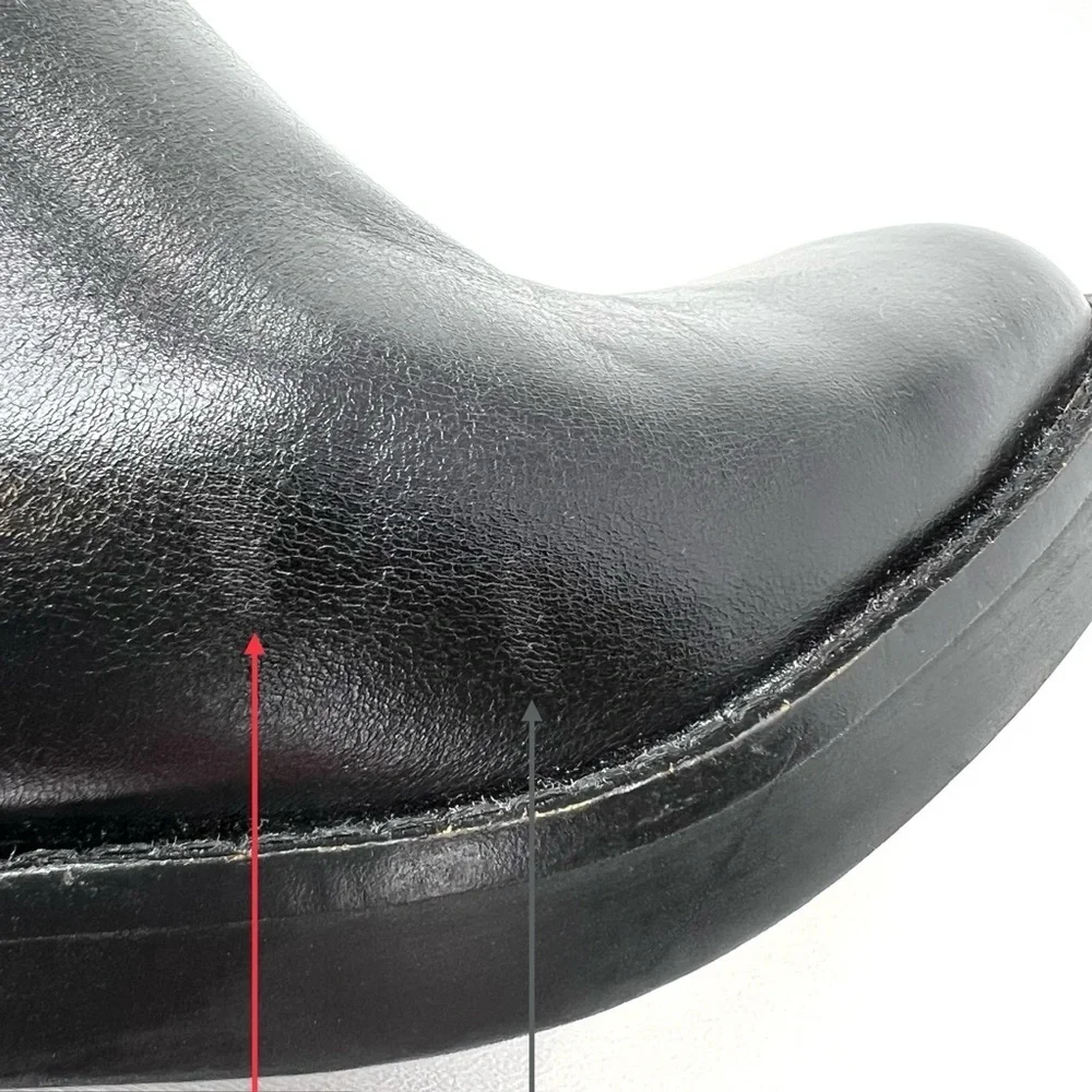 NEW Lucky Brand Kamany Boots Size 6.5 Black Leather Moto Biker Western New